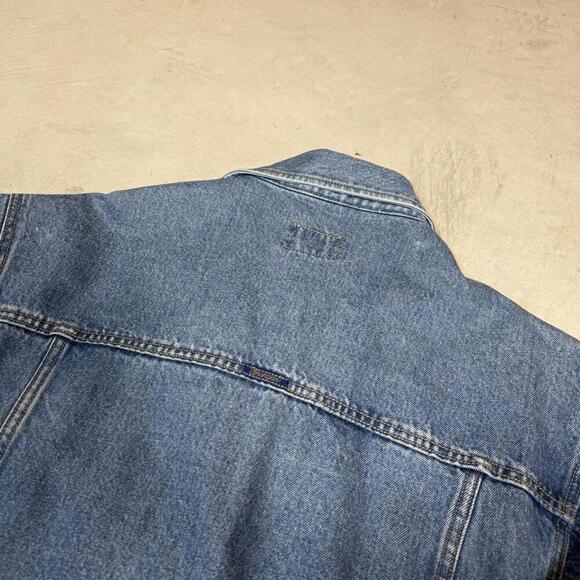 Vintage Wrangler Denim Jacket Blue Faded Wash Button Western Style Size M Retro - Picture 8 of 10
